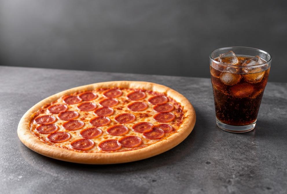 Grundpizza + Getränk