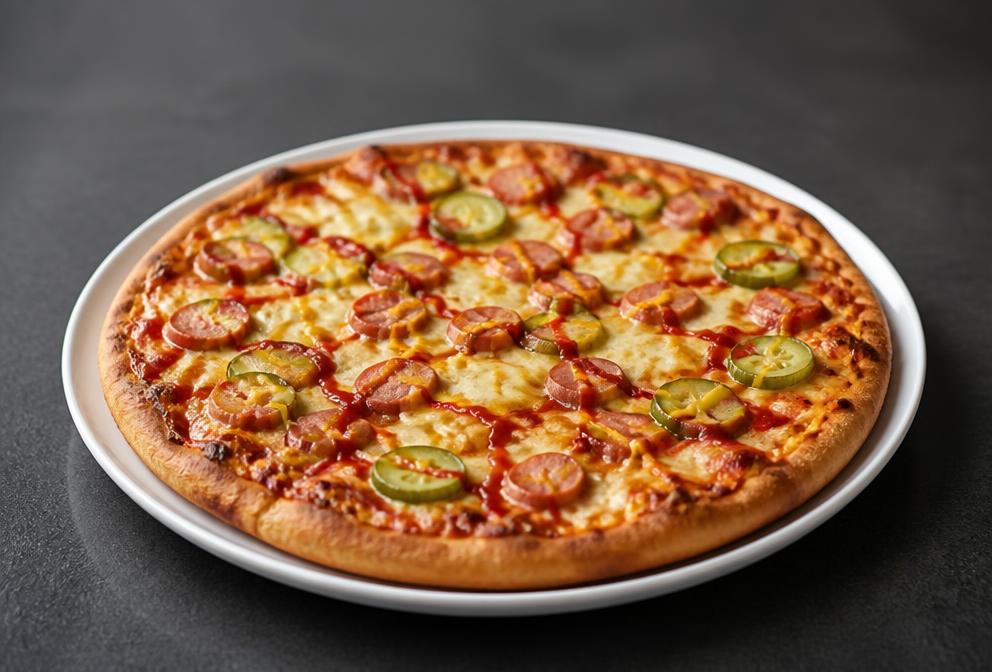 Hot-Dog Pizza + Getränk